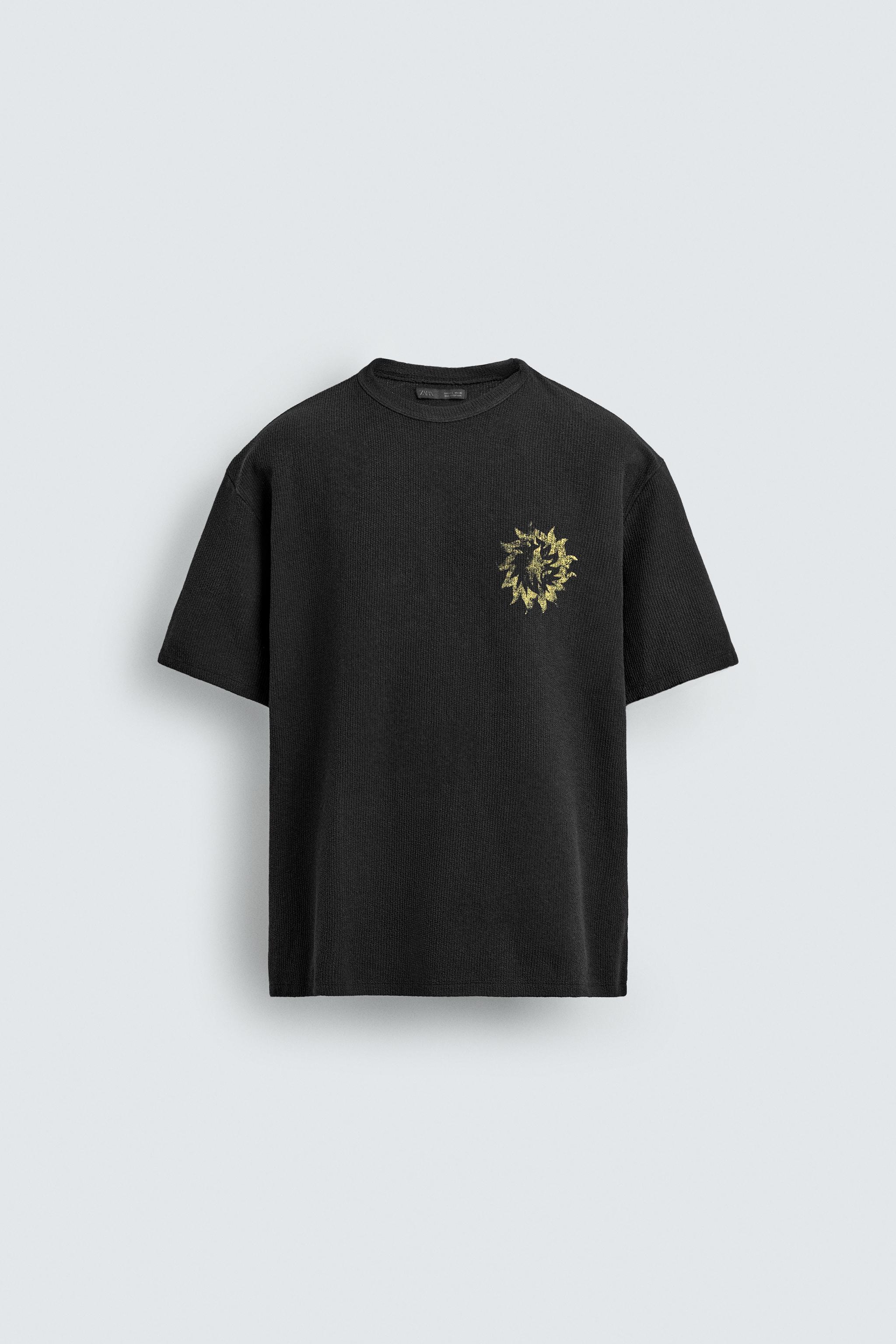 WASHED KNIT PRINTED T-SHIRT